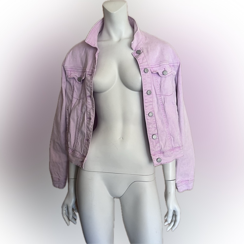 Girls Lilac Wash Light Purple Jean Jacket SZ XXL 16 or women’s XS